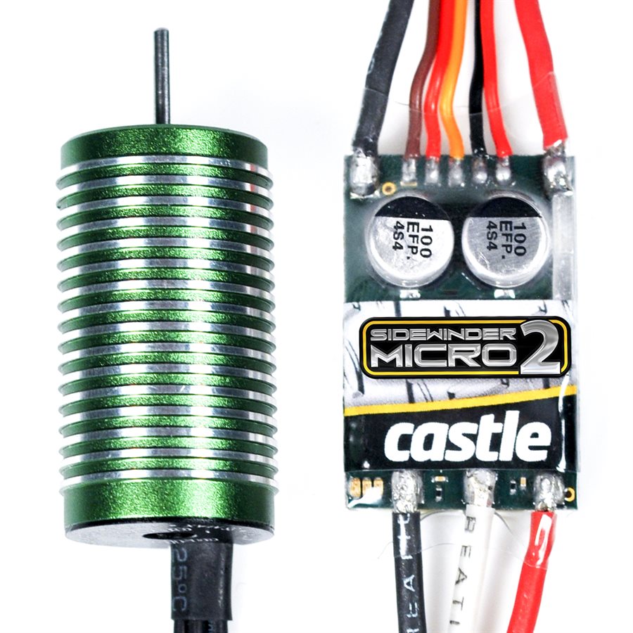 Castle Sidewinder Micro 12.6V ESC, w/ 0808-5300KV Motor