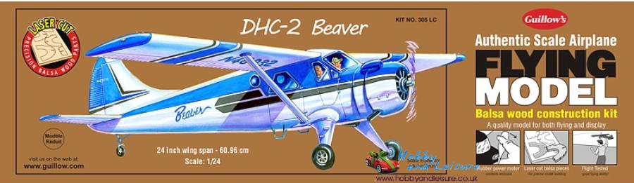 Guillow's 1/24 DHC-2 Beaver Laser Cut Model Kit (1)