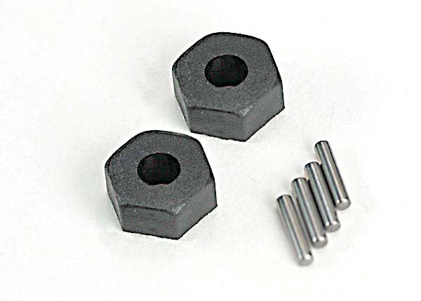 Traxxas Wheel hubs, hex (2)/ stub axle pins (2)