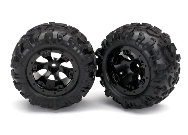 Traxxas Tires and wheels, assembled, glued (Geode black beadlock