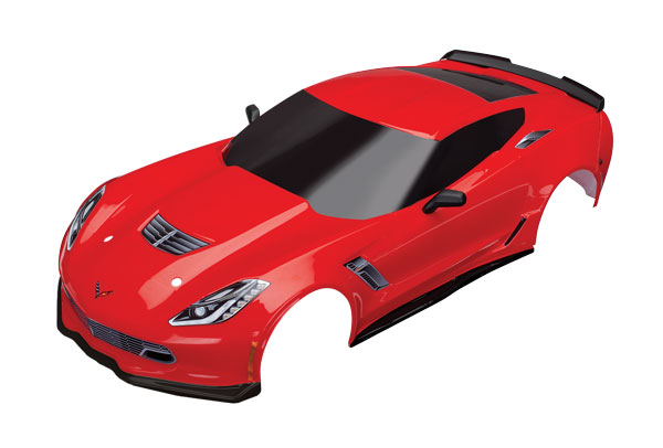 Traxxas Chevrolet Corvette ZO6 body, red (painted, decals applie