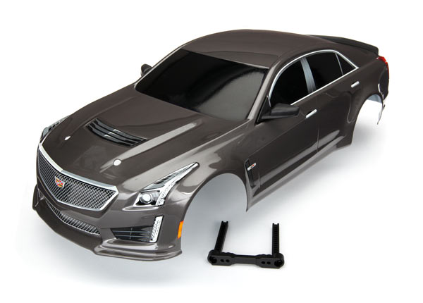 Traxxas Body, Cadillac CTS-V, silver (painted, decals applied)